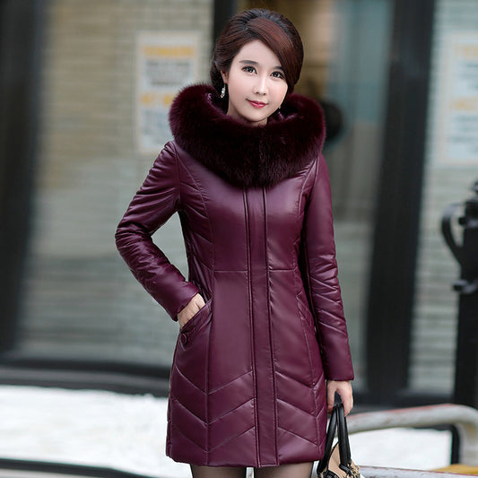 Women's Leather Casual Cotton Jacket