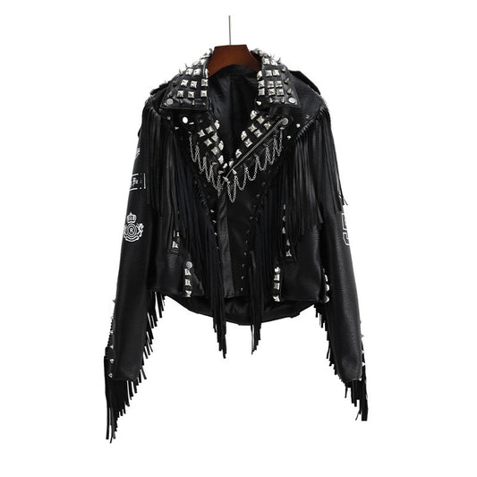 European And American Women's Black Hipster Jacket Slim Fit