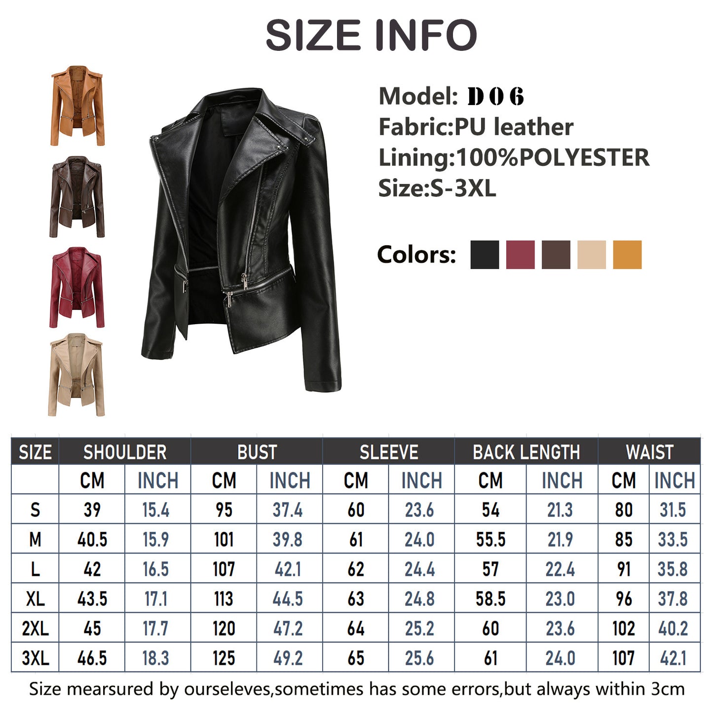 Ladies Motorcycle Leather Jacket