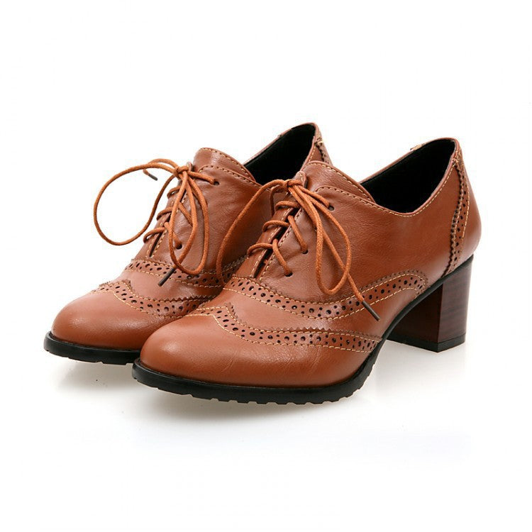 Lace Up Women's Mid-heel Shoes