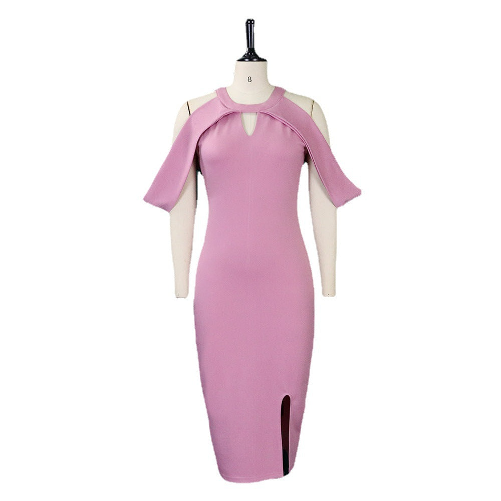 Women's Fashion Solid Color Strapless Dress