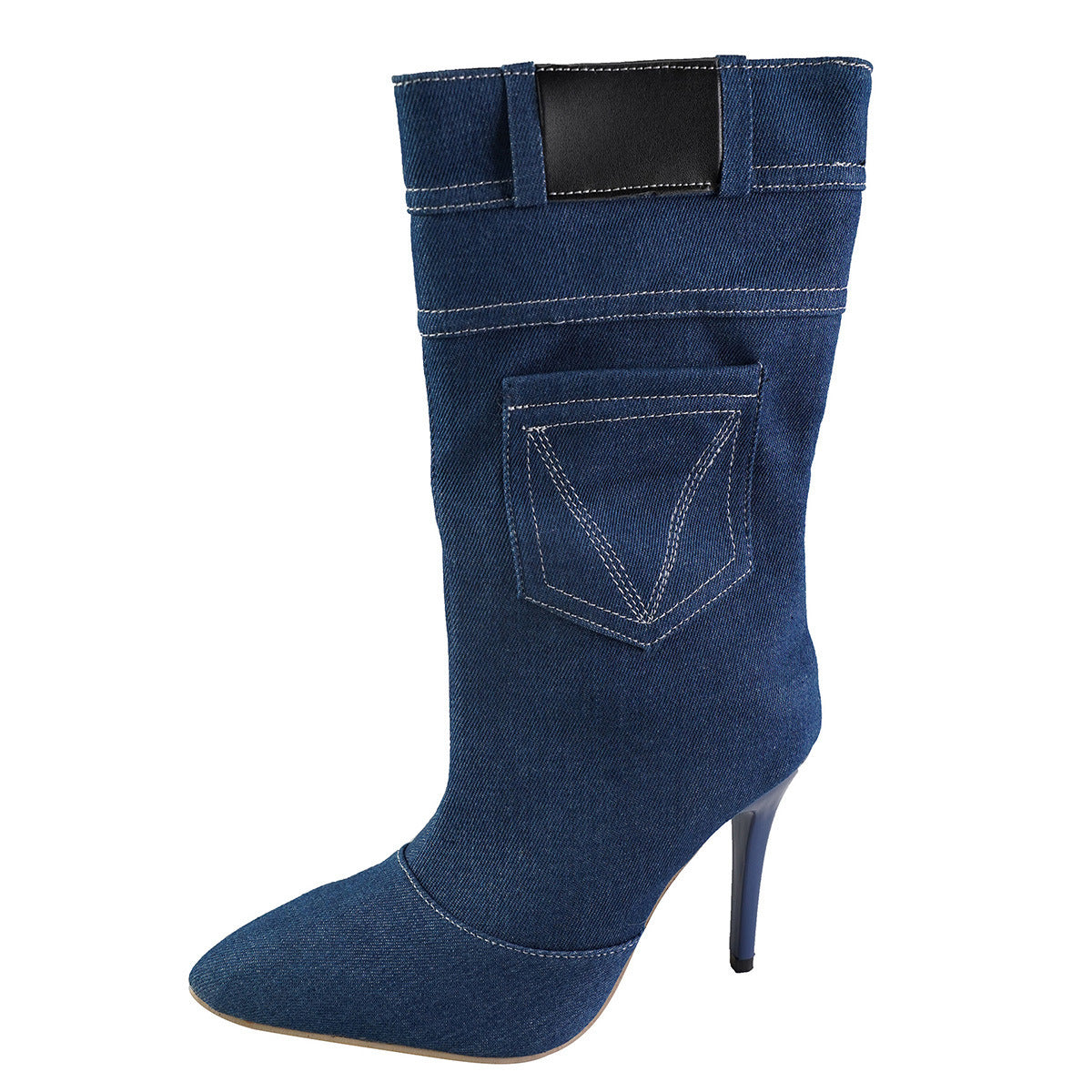 Women's Fashion Denim Boots With Pocket Design