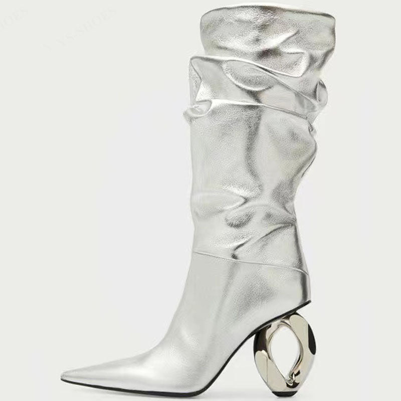 Women's Heel Shaped Sexy Mid Length Boots