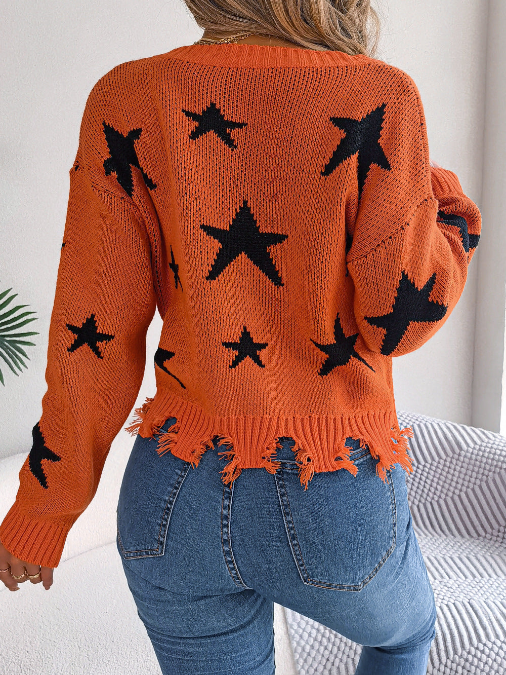 Women's Long Sleeve Knitted Pullover