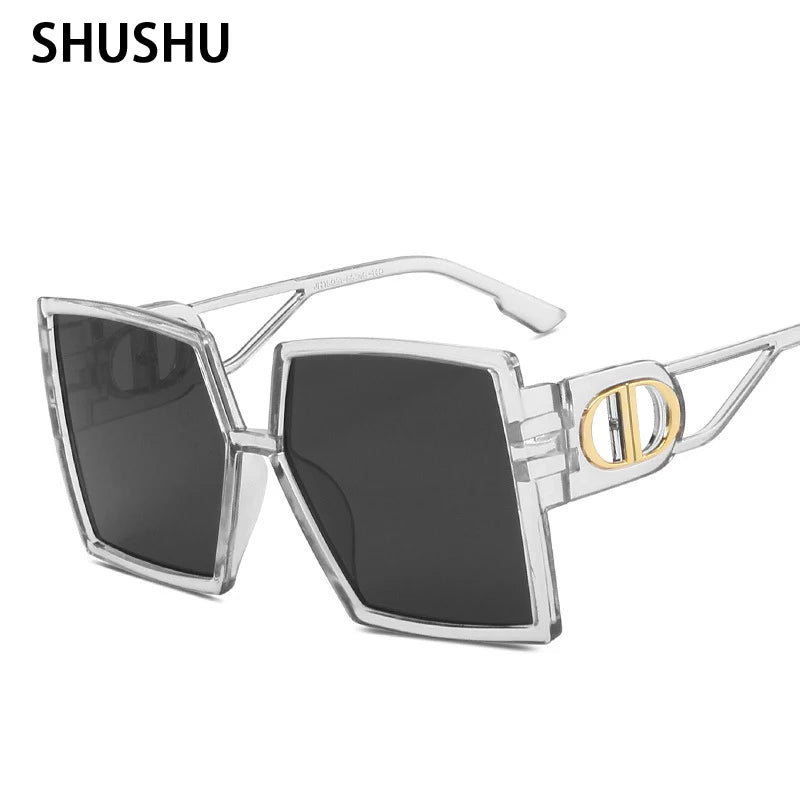 B146 Retro Square Sunglasses Oversized Frame Fashion Ladies Sunglasses Brand Designer Men's Sunshade Glasses UV400 Shade очки