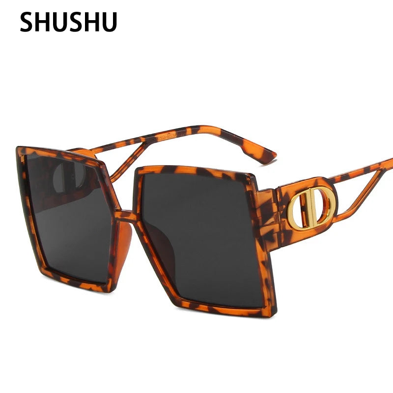 B146 Retro Square Sunglasses Oversized Frame Fashion Ladies Sunglasses Brand Designer Men's Sunshade Glasses UV400 Shade очки