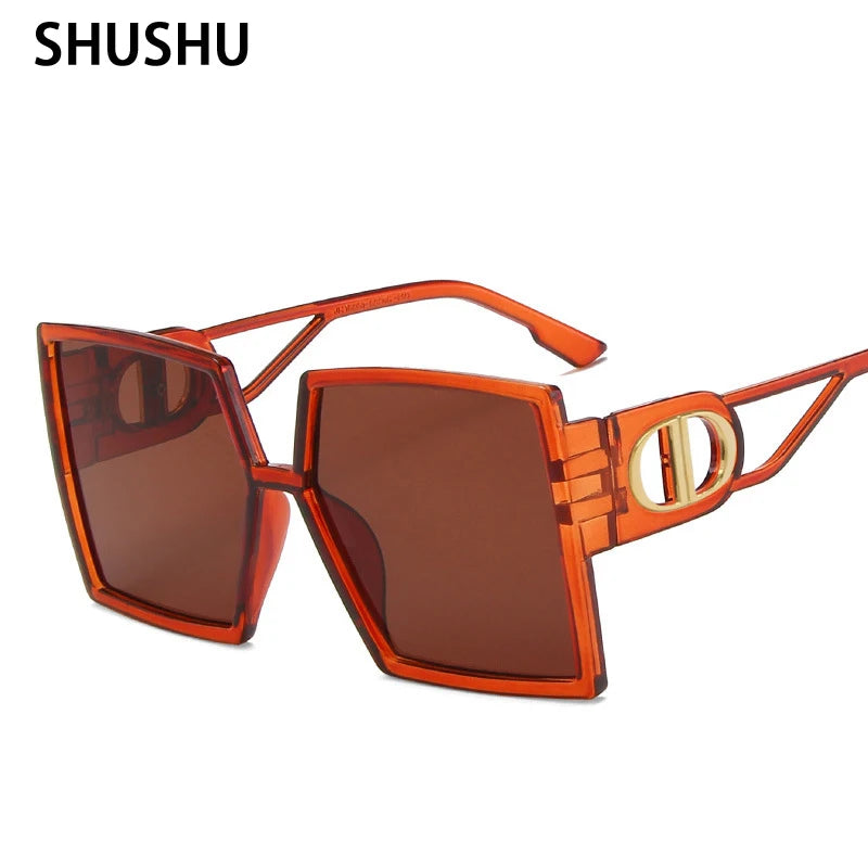 B146 Retro Square Sunglasses Oversized Frame Fashion Ladies Sunglasses Brand Designer Men's Sunshade Glasses UV400 Shade очки