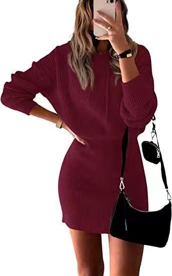 Women's Fashionable Elegant Knitted Hooded Dress