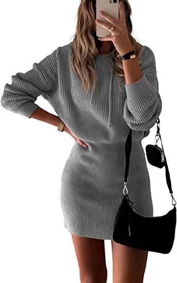 Women's Fashionable Elegant Knitted Hooded Dress