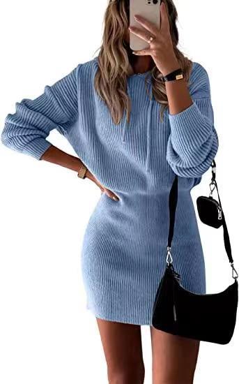 Women's Fashionable Elegant Knitted Hooded Dress