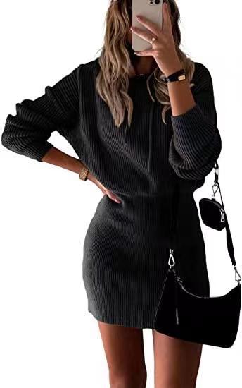 Women's Fashionable Elegant Knitted Hooded Dress