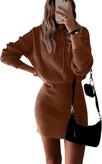 Women's Fashionable Elegant Knitted Hooded Dress