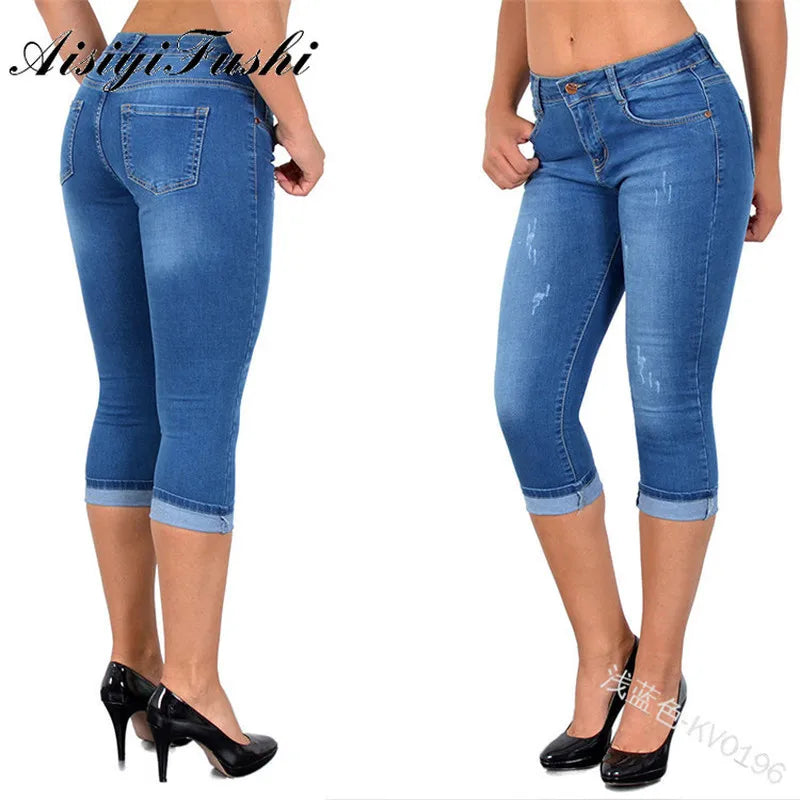 Aisiyifushi Summer Black Jeans Women Slim-fit Solid Mom Jeans Pants Stretch Bottoms Feminino Skinny Jeans Women Plus Size 5xl