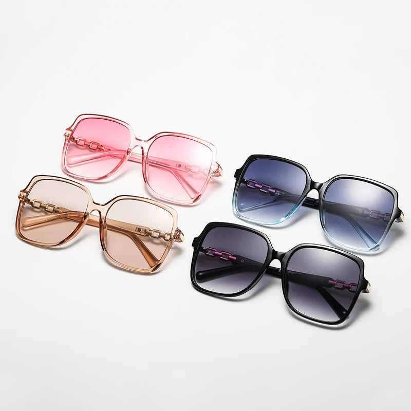 New Fashion Square Trend Sunglasses Women Big Frame Colorful Sun Glasses Female Gradient Oculos Shades Ladies Eyewear