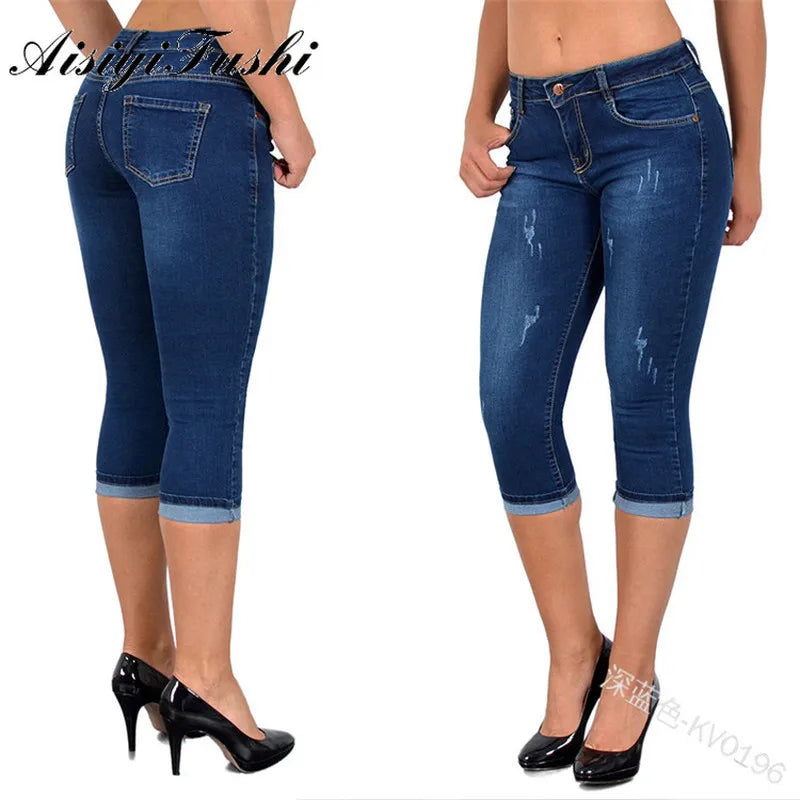 Aisiyifushi Summer Black Jeans Women Slim-fit Solid Mom Jeans Pants Stretch Bottoms Feminino Skinny Jeans Women Plus Size 5xl