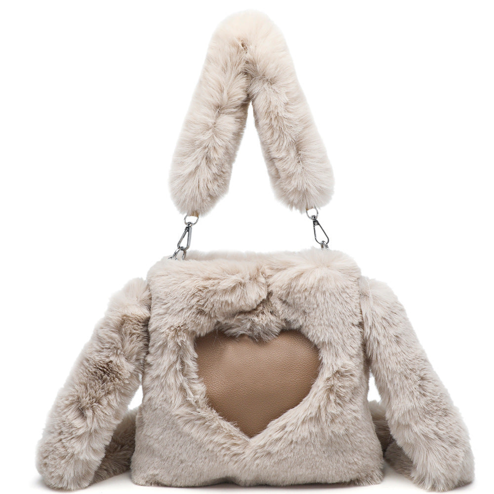 Women Fluffy Shoulder Bag Top-handle Bag Female Autumn Winter Handbag Plush Tote Girls Fashion Shopping Bags Handbags For Women