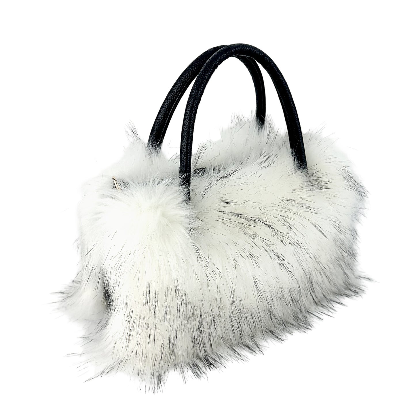 European And American Square Plush Bag Artificial Fur Raccoon Fur Portable Large Capacity Totes