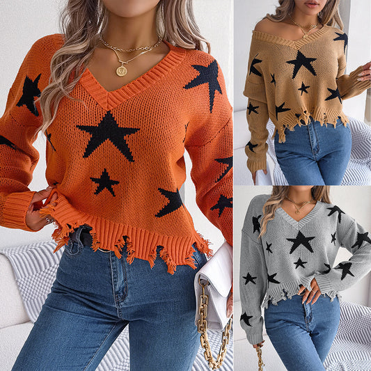 Women's Long Sleeve Knitted Pullover